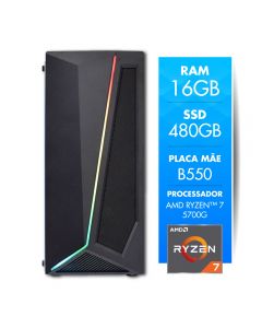 Computador Gamer AMD Ryzen 7 5700G 16GB SSD 480GB Radeon Vega 8 CertoX Stream 1043