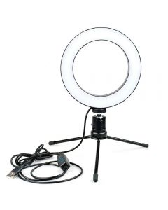 Clip de LED MD9 Ring Light Selfie 16cm - Preto