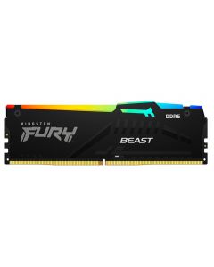 Memória Kingston Fury Beast RGB 16GB DDR5 4800Mhz Preto - KF548C38BBA-16
